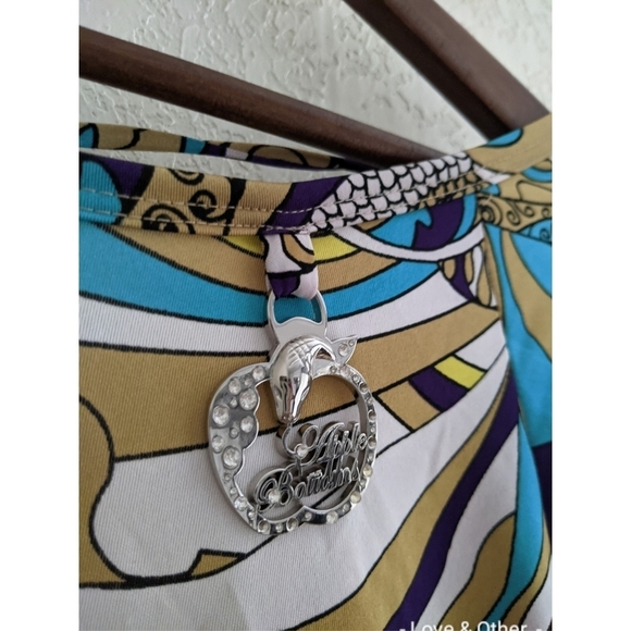 VINTAGE Apple Bottoms Y2K Multi Print Mini Dress Deadstock NEW! - Picture 8 of 9